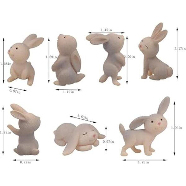 QTFHR 7 piezas de figuras de animales de conejo para