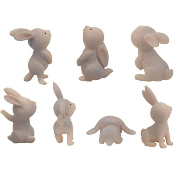 QTFHR 7 piezas de figuras de animales de conejo para