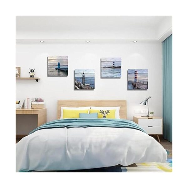 QTESPEII 4 piezas náuticas para decoración de baño faro_4