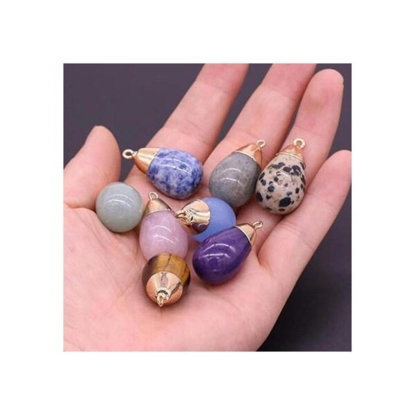 QSLLER colgante de piedra natural forma de gota piedra