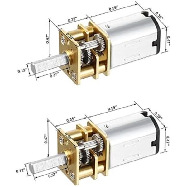 QMseller Motor de reducción de velocidad de CC 6 V 50 RPM_3