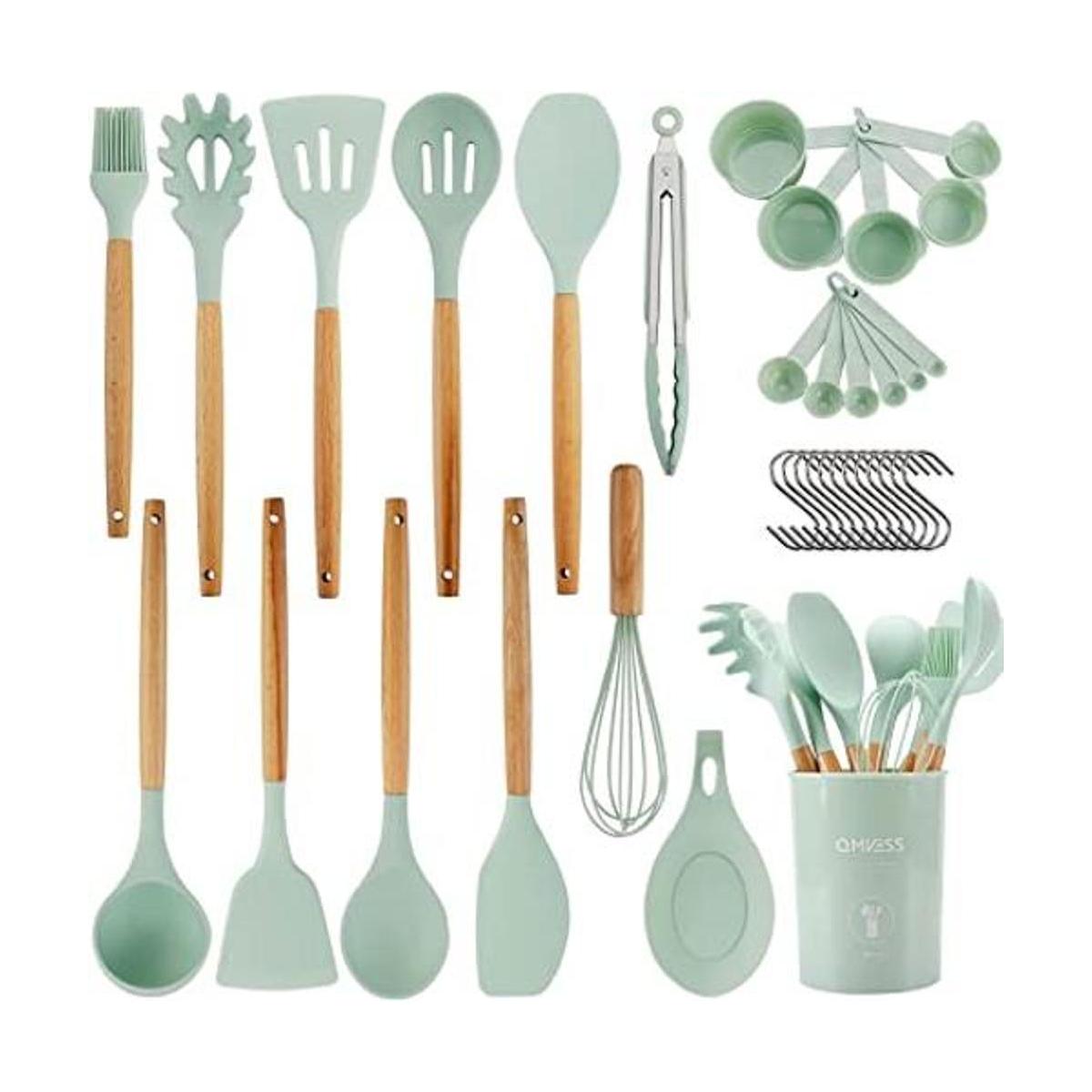 QMVESS Juego de utensilios de cocina de silicona