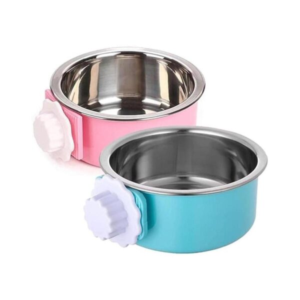 QIYADIN Cuenco colgante desmontable para perro acero_1