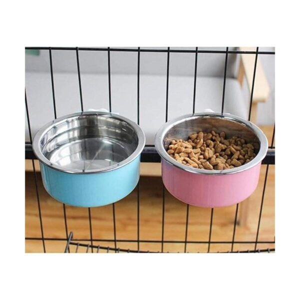 QIYADIN Cuenco colgante desmontable para perro acero_3