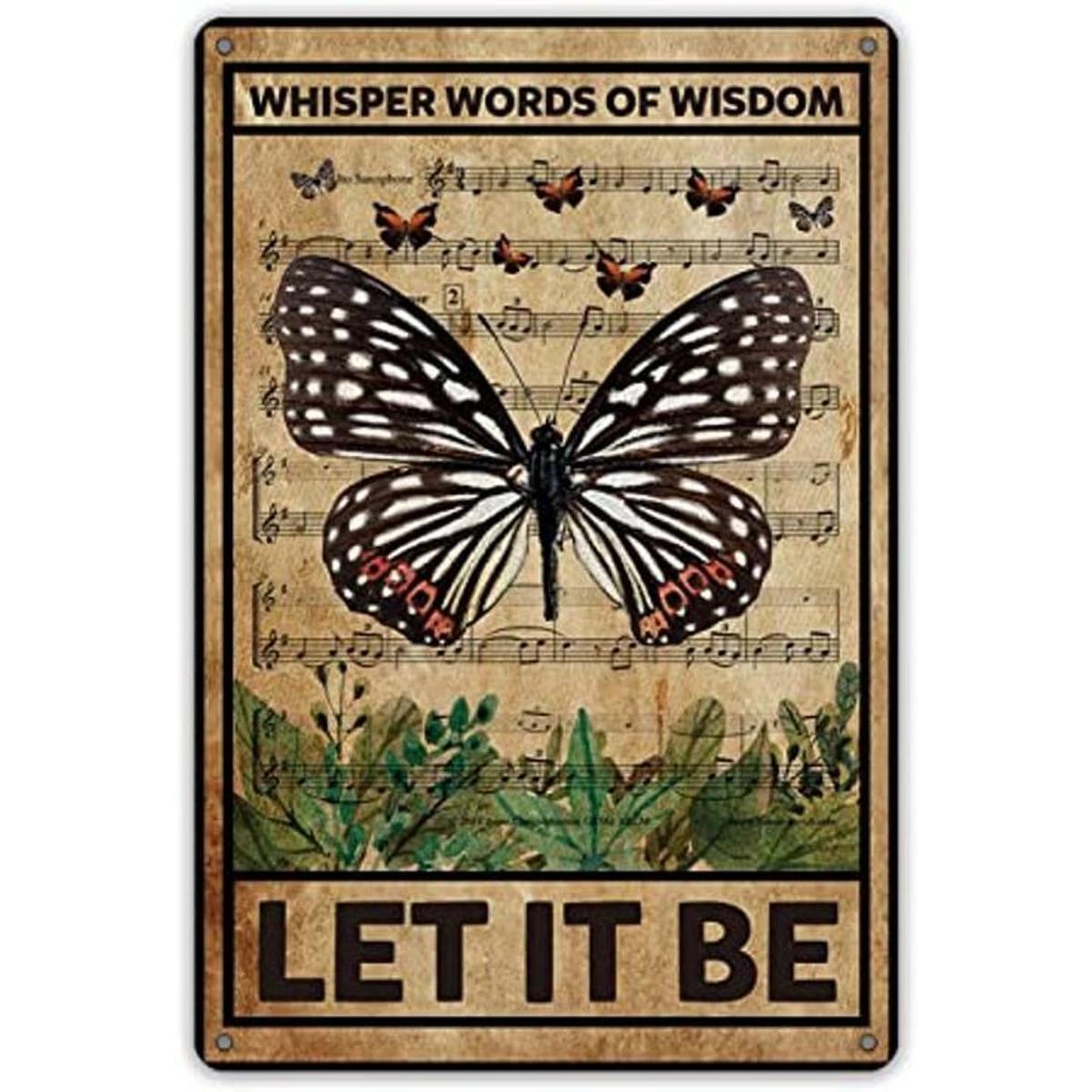 QIONGQI Letrero de metal Let It Be The Beatles para