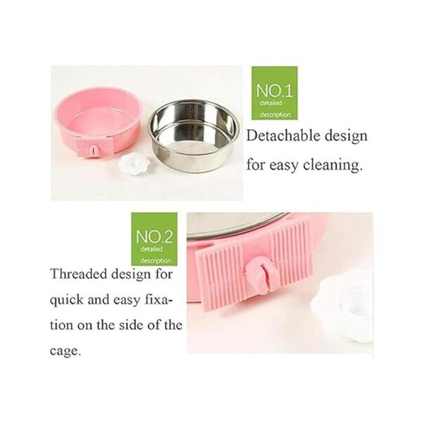 QIYADIN Cuenco colgante desmontable para perro acero_5