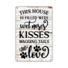 QIONGQI Funny Dog Rules Metal Tin Sign Decoración de Pared_1