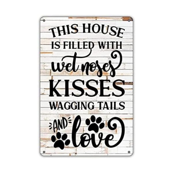 QIONGQI Funny Dog Rules Metal Tin Sign Decoración de Pared_1