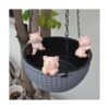 QIANSHENG Juego de 3 estatuas de cerdo de jardín para_1