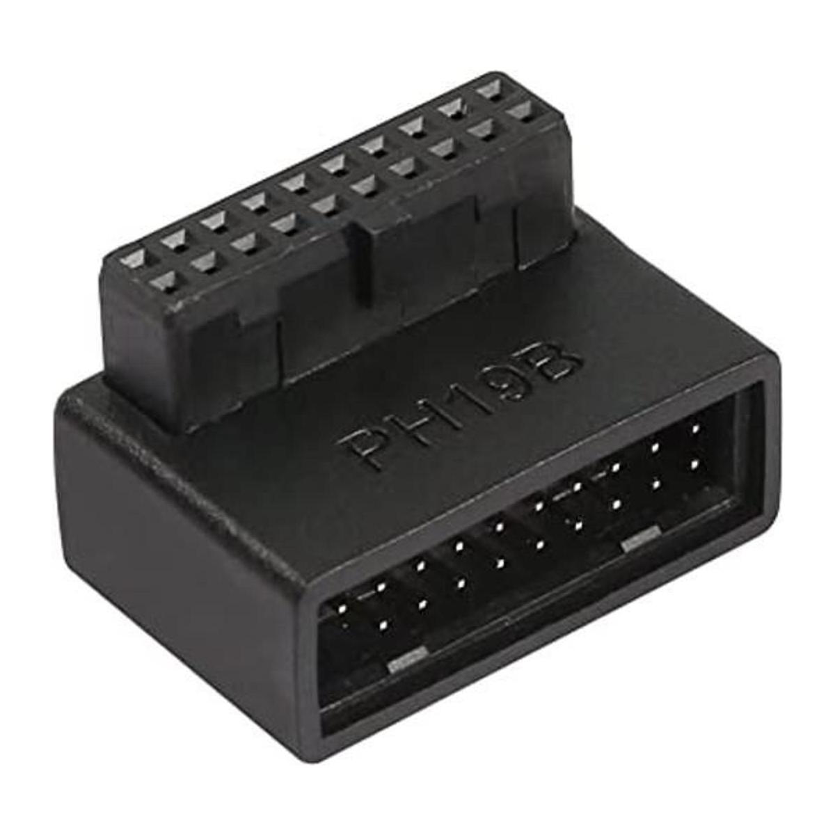 QIANRENON Adaptador USB 3.0 de 1920 pines de 90 grados