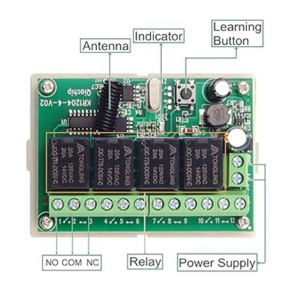 QIACHIP Interruptor RF inalámbrico de 433 Mhz de largo_3