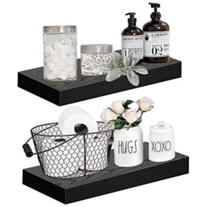 QEEIG Estantes flotantes negros para baño estante de baño