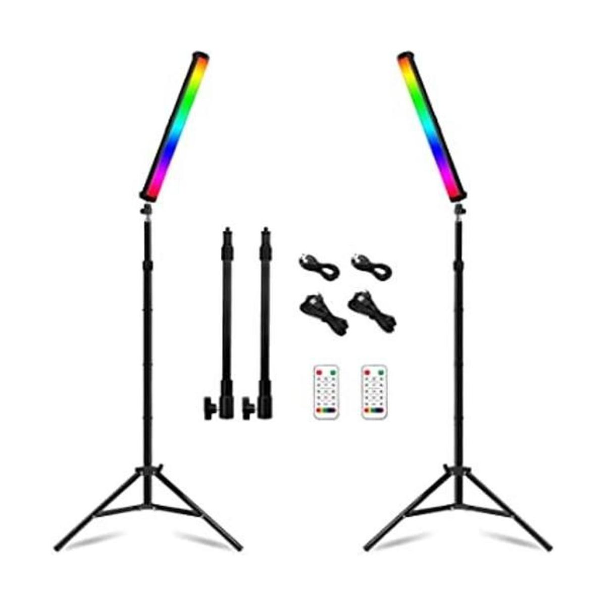 QEUOOIY Varita de video LED RGB con soporte 360 a todo