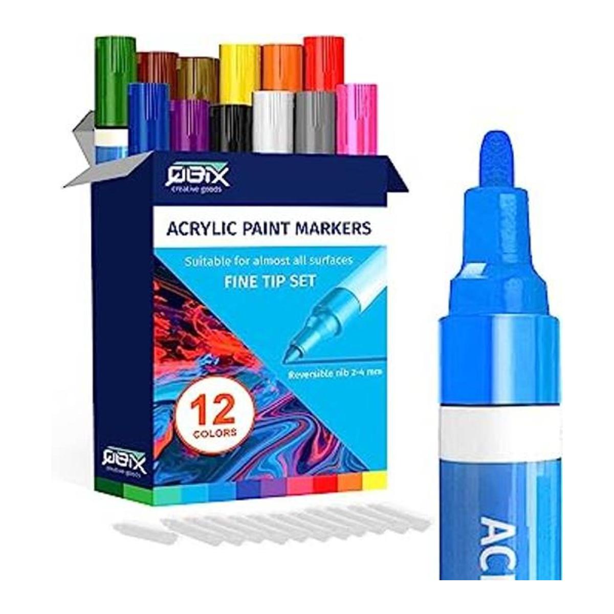 QBIX Rotuladores de pintura acrílica 0.0790.157 in 12