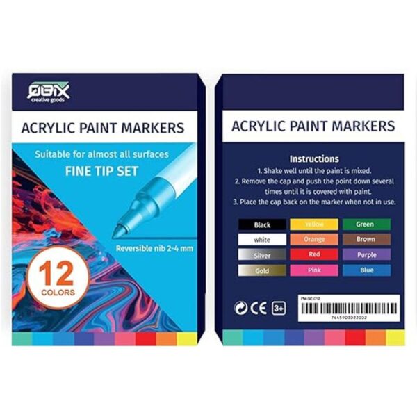 QBIX Rotuladores de pintura acrílica 0.0790.157 in 12_5