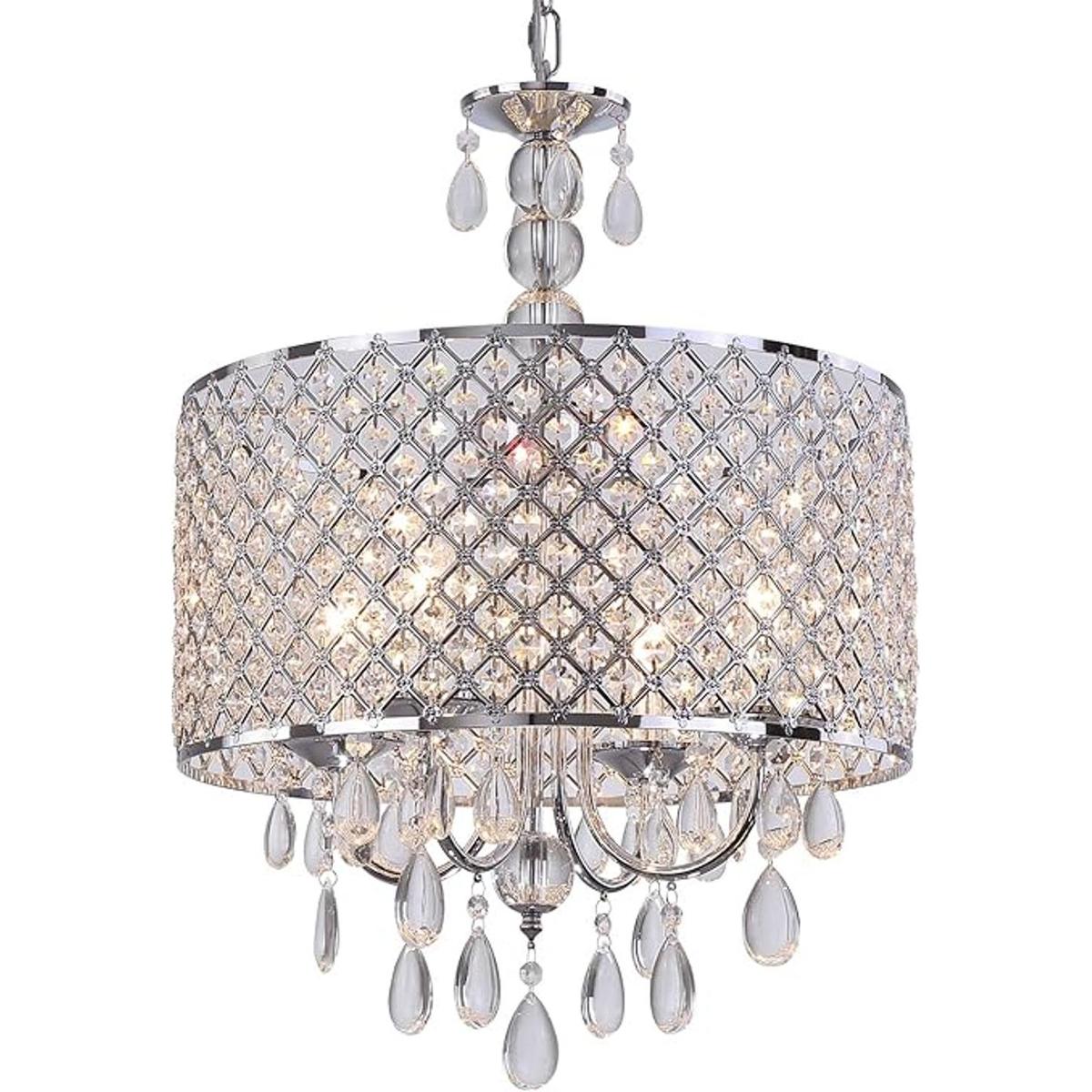 QS Candelabro moderno de 4 luces de cristal para cocina