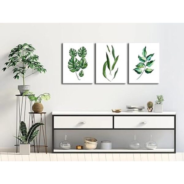 Pyradecor hojas verdes lienzo impreso arte de pared_5