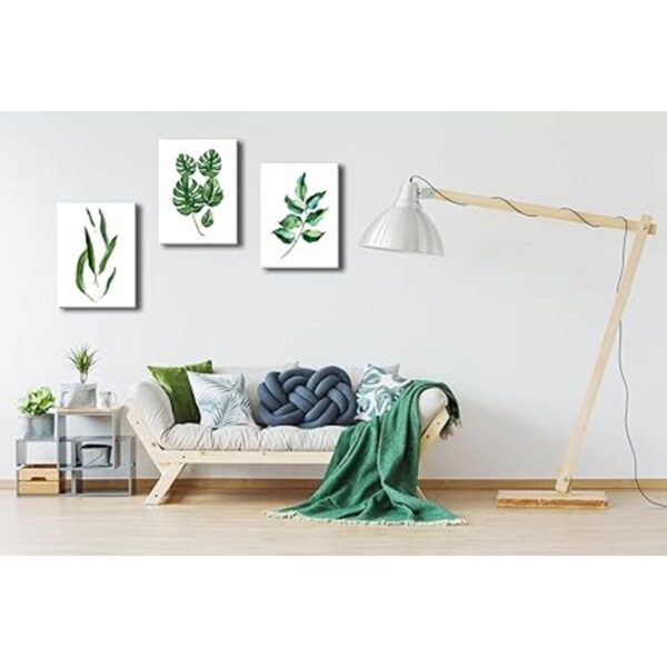 Pyradecor hojas verdes lienzo impreso arte de pared_3