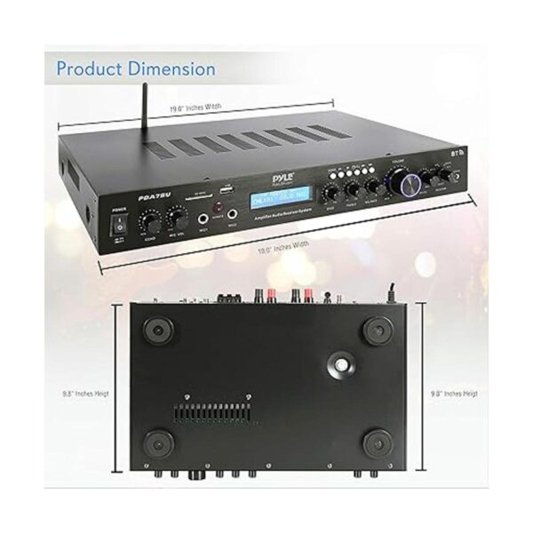Pyle PDA7BU negro Receptor Bluetooth de montaje en_2