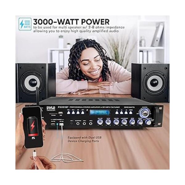 Pyle Receptor de preamplificador Bluetooth multicanal_5