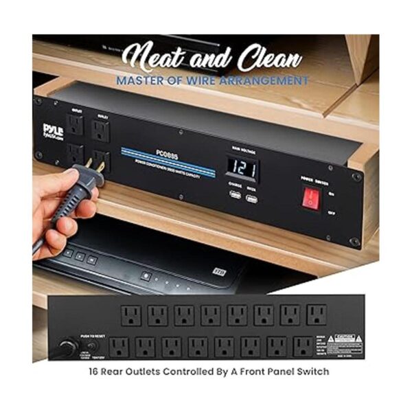 Pyle Pro PDU Protector de sobretensiones de regleta de_4