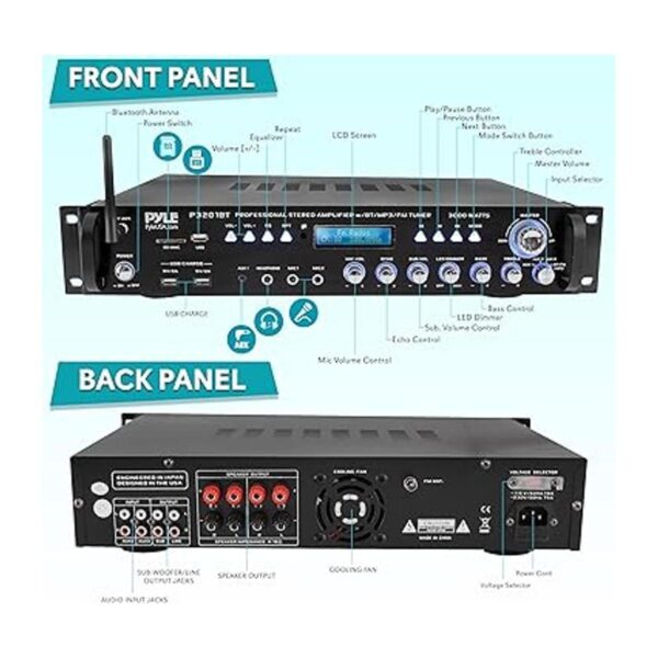 Pyle Receptor de preamplificador Bluetooth multicanal_2