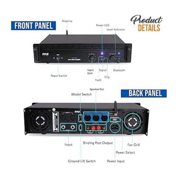 Pyle Pro PTA1000.5 Amplificador de potencia Bluetooth de_2