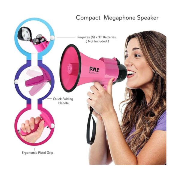 Pyle PMP34PK Altavoz portátil con megáfono con batería de
