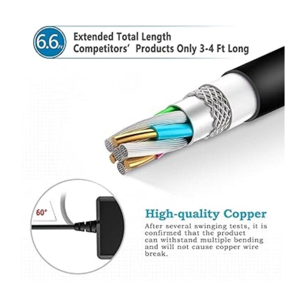 PwrON Cable de 6.6 pies 7.5 V 2 A AC DC adaptador_5