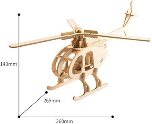 Puzzle 3D de madera de helicóptero modelo creativo_5