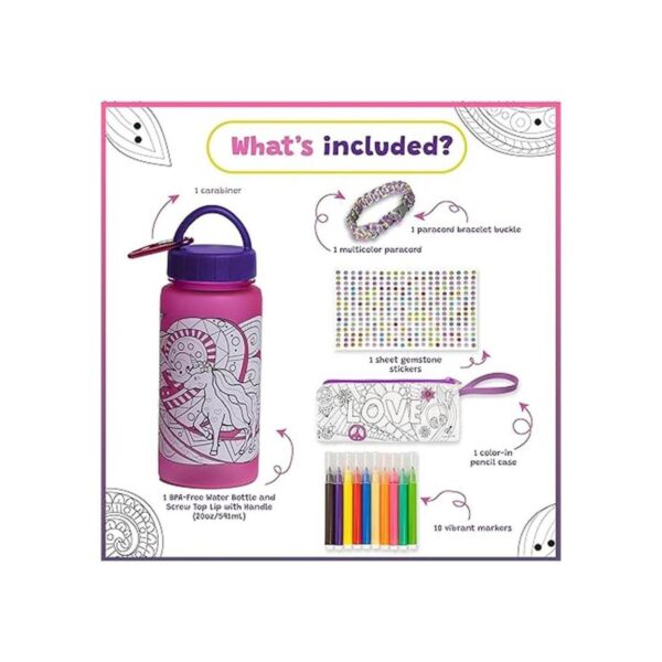Purple Ladybug Decora tu propia botella de agua para niñas_3
