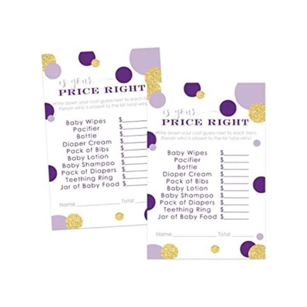 Purple and Gold Price is Right Tarjetas de juego para_1