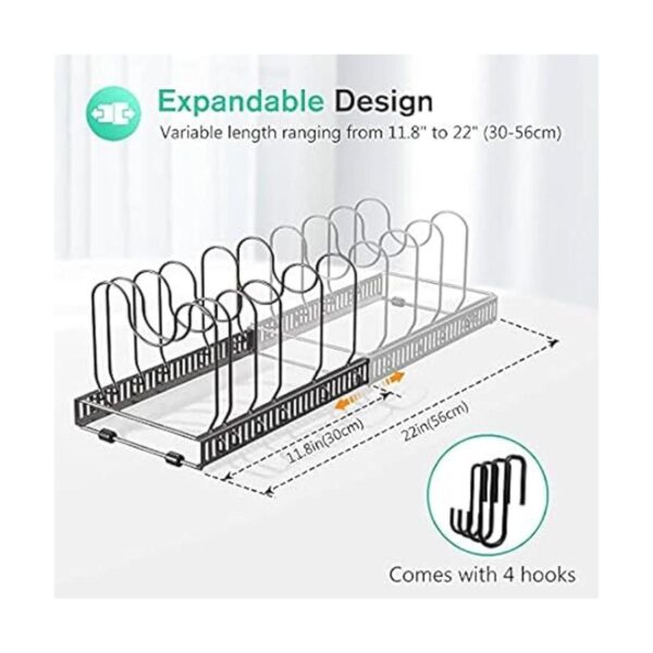 Puricon Organizador expandible de ollas y sartenes para