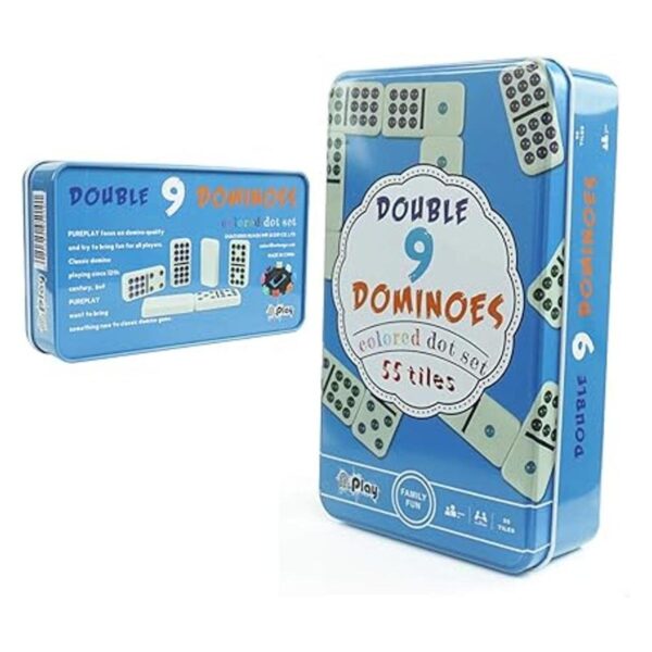 Pureplay Classic Juego de dominó doble de 9 colores 55_3