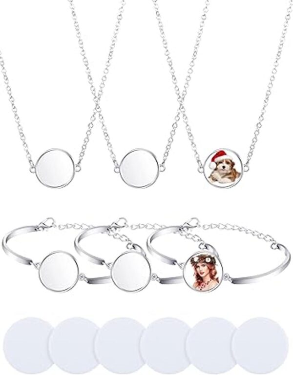 Pulseras de sublimación de 6 piezas collar en blanco