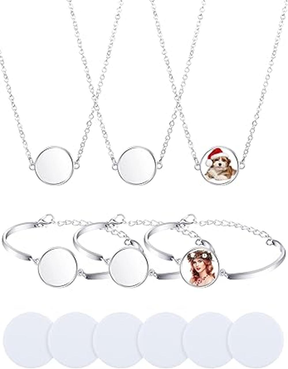 Pulseras de sublimación de 6 piezas collar en blanco