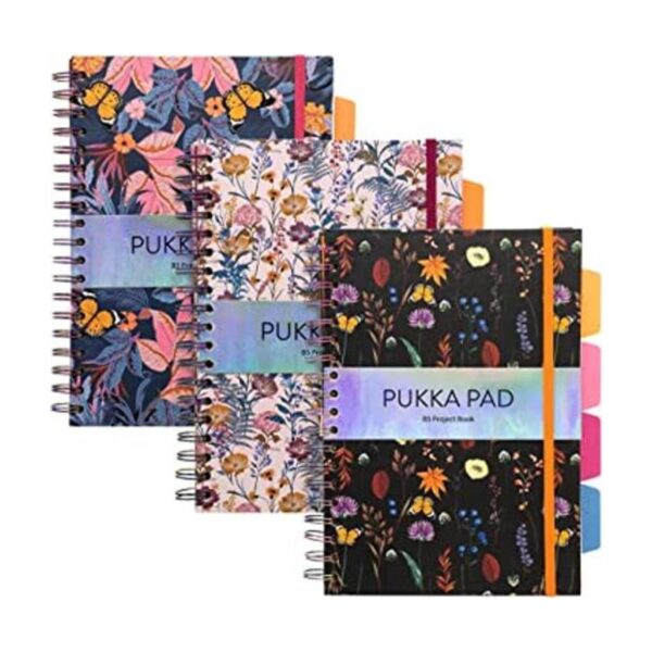 Pukka Pad Cuaderno en espiral de 5 materias paquete de 3_1