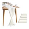Pufogu Paquete de 5 caminos de mesa de gasa beige de 10_1