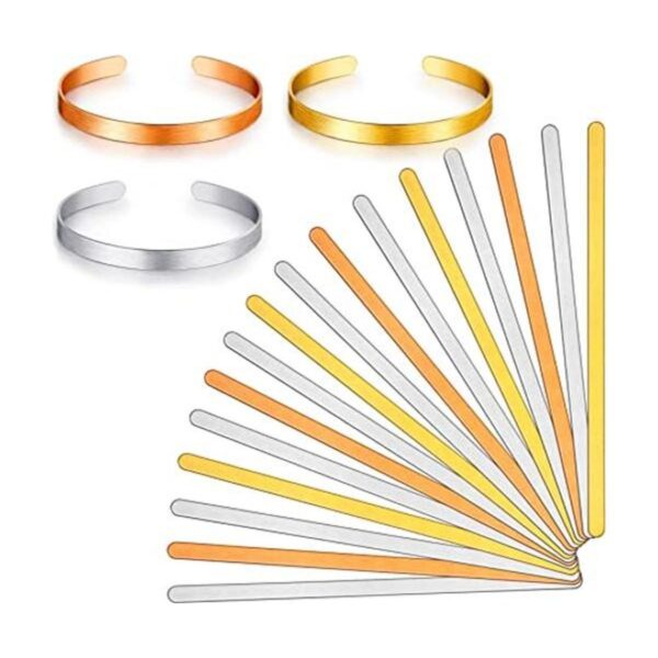 Pulsera de latón de aluminio en blanco con estampado de