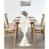 Pufogu Paquete de 5 caminos de mesa de gasa beige de 10_5