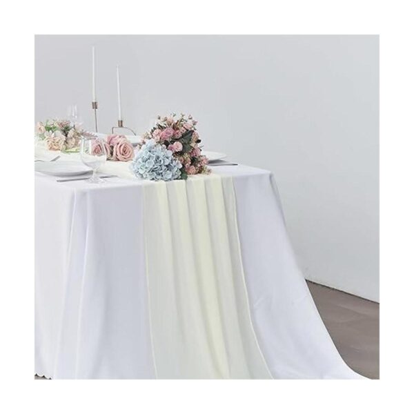 Pufogu Paquete de 5 caminos de mesa de gasa beige de 10_6