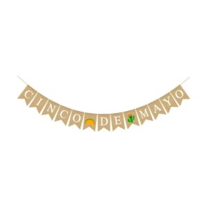 Pudodo Cinco De Mayo Banner de arpillera mexicano para_1