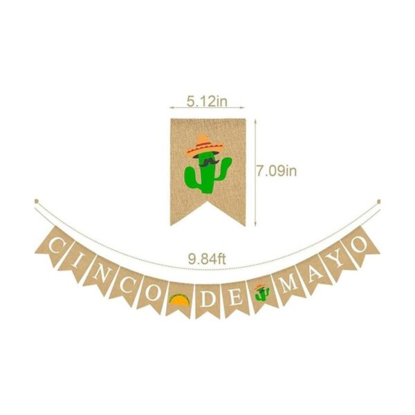 Pudodo Cinco De Mayo Banner de arpillera mexicano para_3