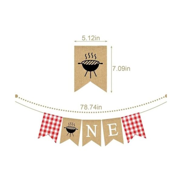 Pudodo Bandera de yute para barbacoa con temática de una_5