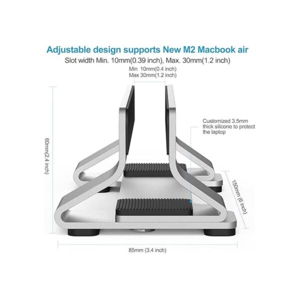 Psitek Aluminum Vertical Laptop Stand Dock HolderUpright_4