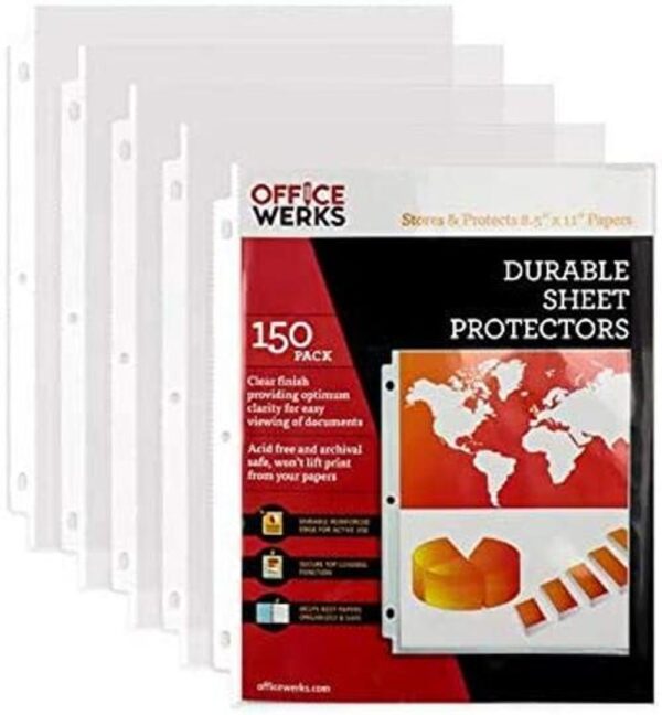 Protectores de hojas transparentes 8.5 x 11 paquete de_1