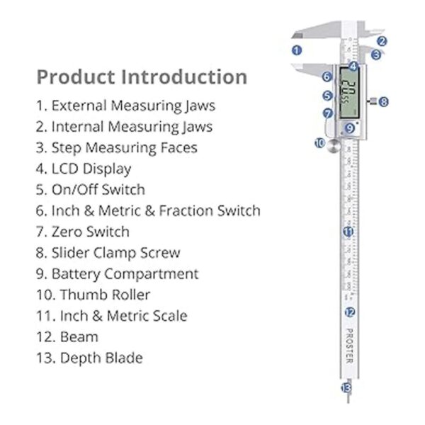 Proster Digital Vernier calibrador digital de 8_4
