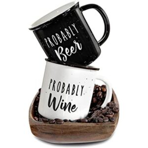 Probably Beer Probably Juego de 2 tazas de café de_1
