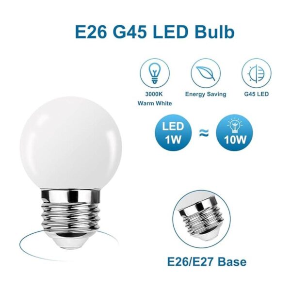 ProCrus Bombilla LED E26 G14 de 1 W pequeñas bombillas