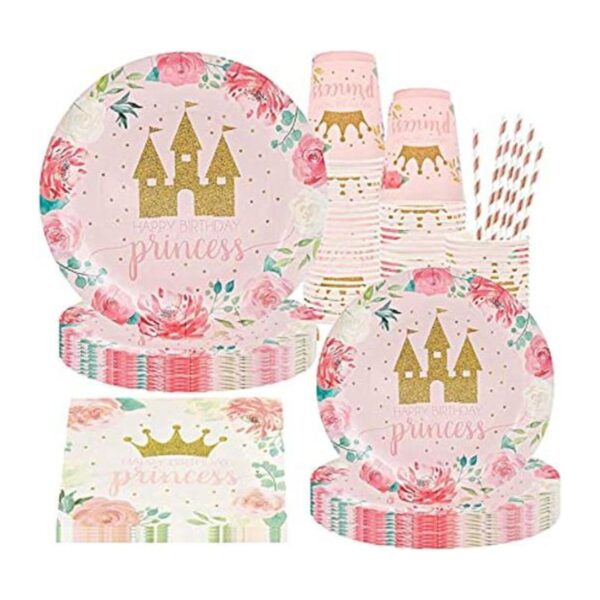 Princess Party Supplies El juego de vajilla de fiesta de_1